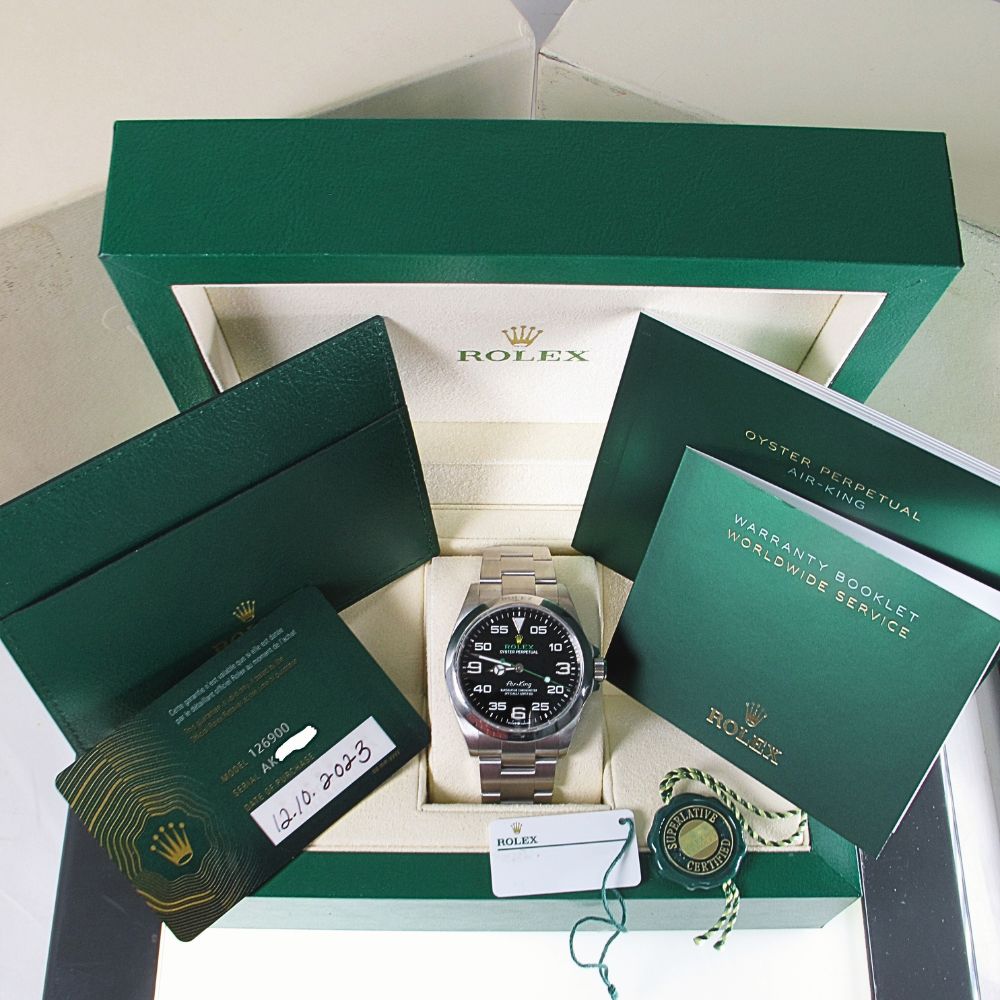 Pre-Owned Like New Rolex 40MM Air King (2023) Stainless Steel#126900 b and p inside