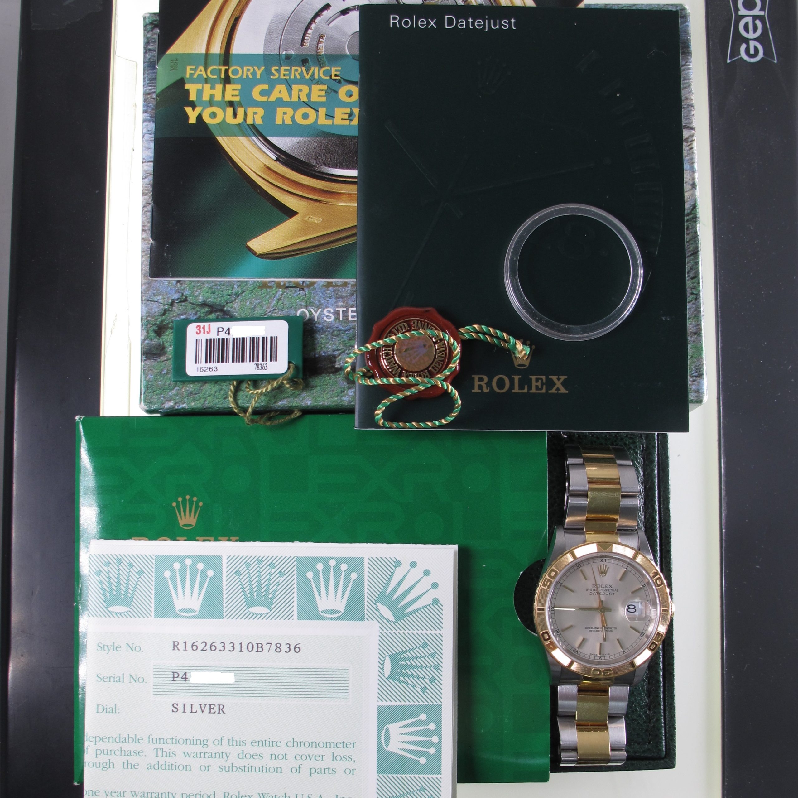 Pre-Owned Rolex 36MM Two Tone Datejust Thunderbird (2001) 16263 b and p