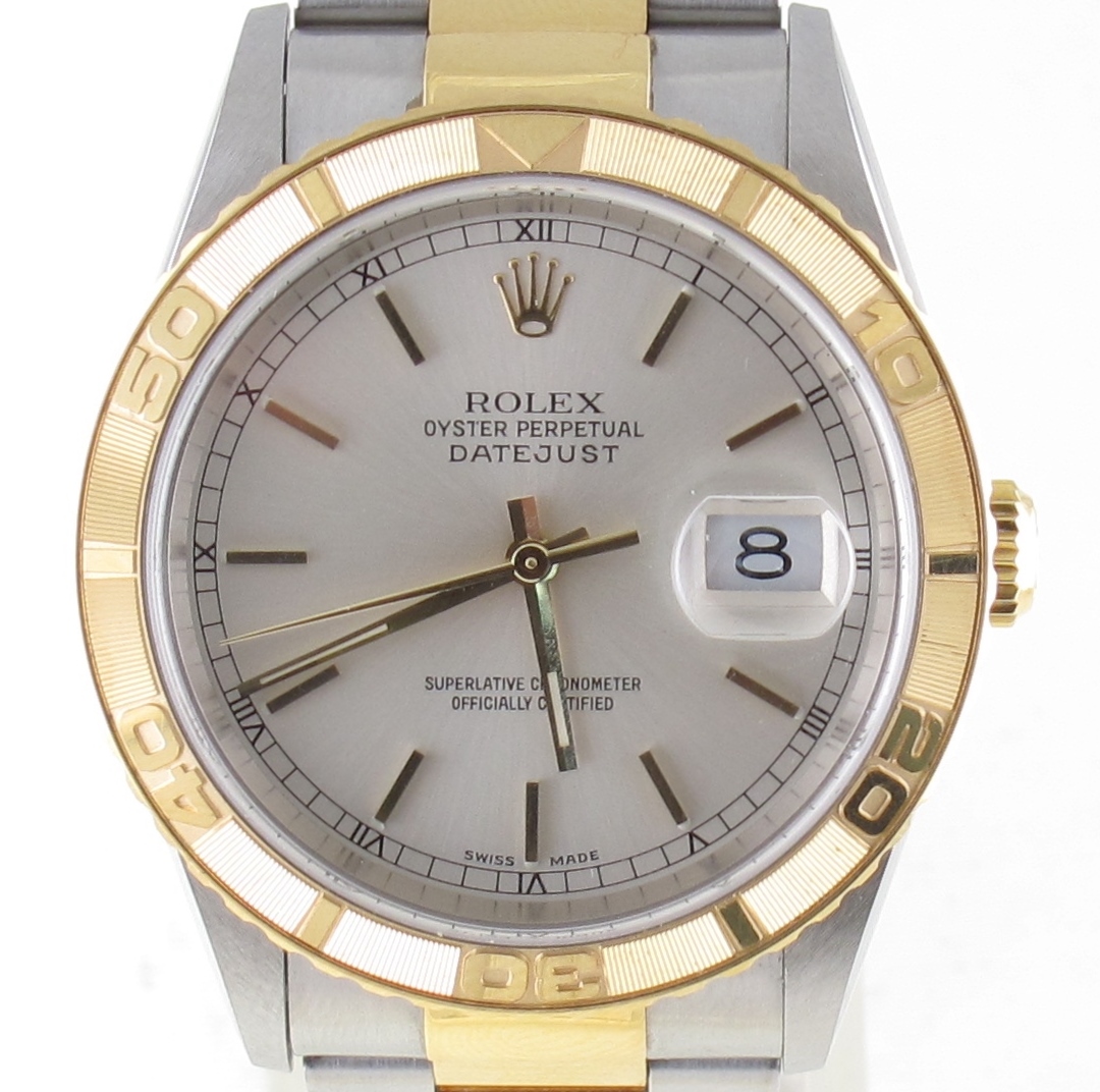 Pre-Owned Rolex 36MM Two Tone Datejust Thunderbird (2001) 16263 front close