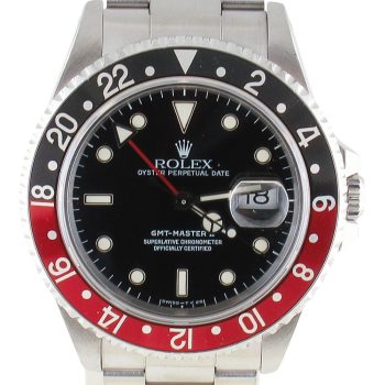 Pre-Owned Rolex 40MM GMT Master II Coke (1993) Stainless Steel Model 16710