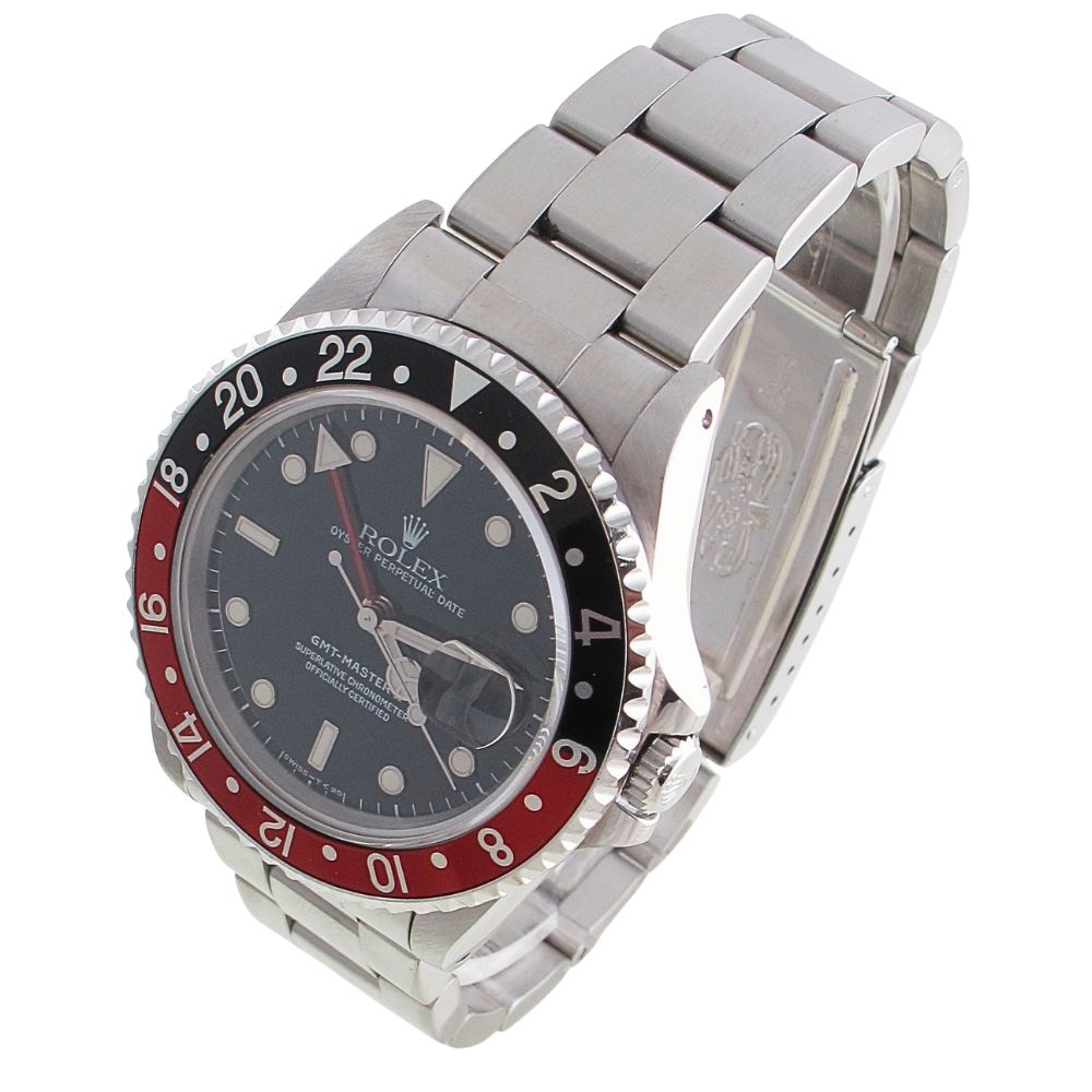 Pre-Owned Rolex 40MM GMT Master II Coke (1993) Stainless Steel Model 16710 Left
