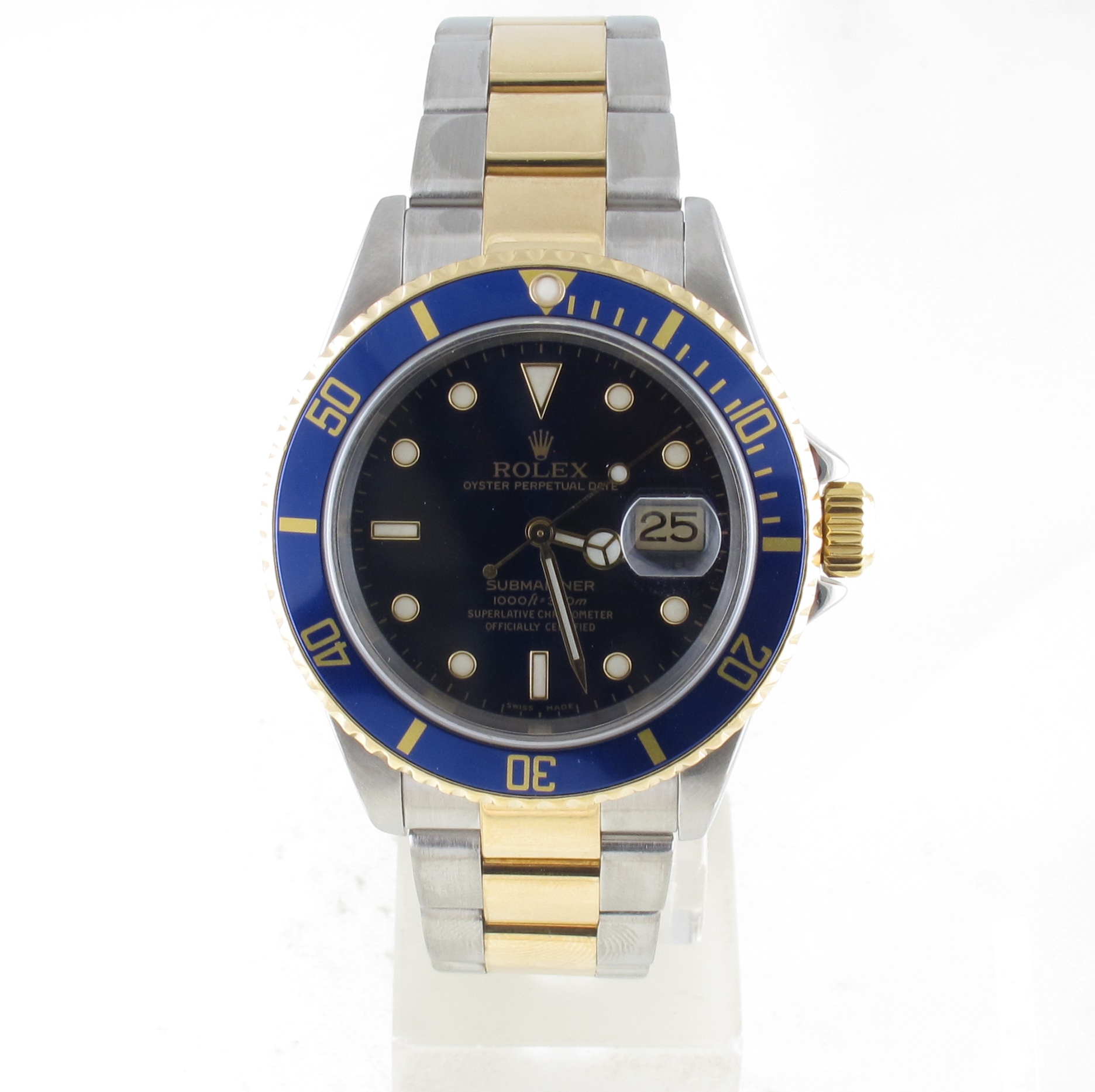 Pre-Owned Rolex 40MM Two Tone Submariner (2003) Model 16613 Front
