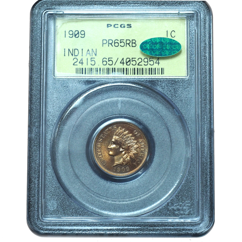Proof 1909 Indian Head Cent PR65RB PCGS OGH & CAC (1) Proof 1909 Indian Head Cent PR65RB PCGS CAC