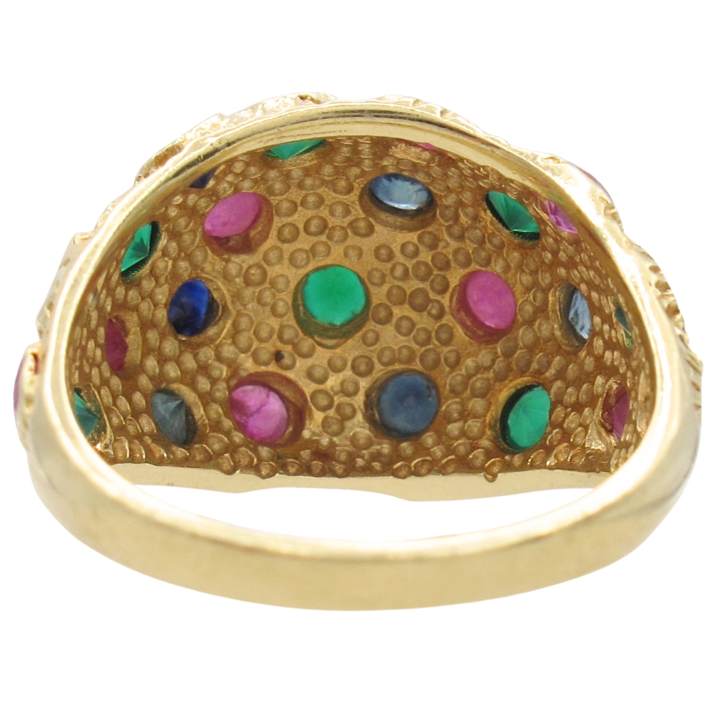Vintage 2.36ctw Multi-Gemstone Dome Ring 14K Gold inside Vintage 2.36ctw Multi-Gemstone Dome Ring 14K Gold inside
