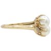 Vintage Cultured Pearl By-Pass Ring 14K Gold side