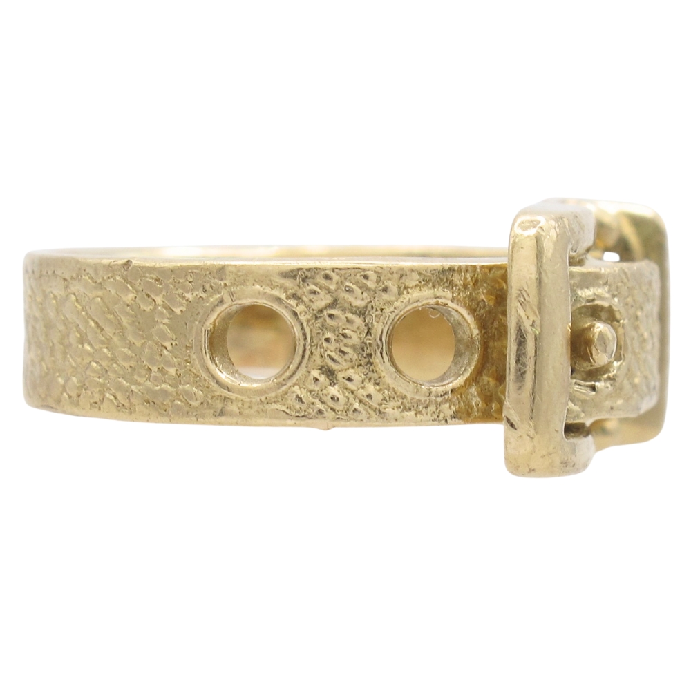Vintage Garter or Buckle Ring 14K Gold side Vintage Garter or Buckle Ring 14K Gold side