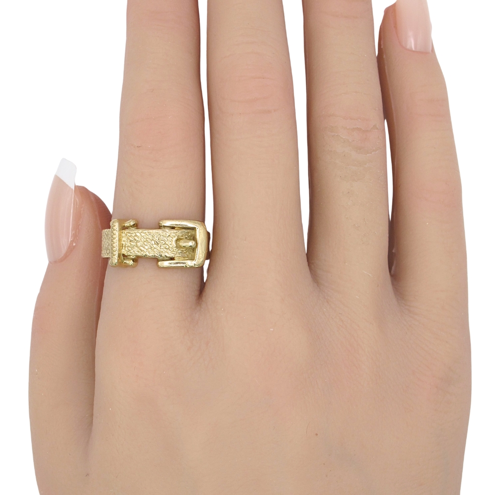 Vintage Garter or Buckle Ring 14K Gold worn Vintage Garter or Buckle Ring 14K Gold worn