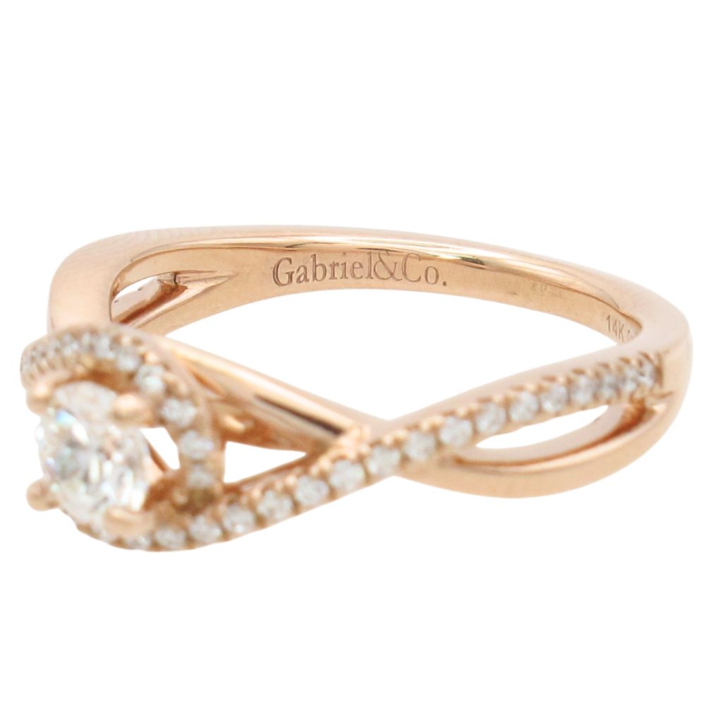 0.47ctw Round Diamond Twisted Band Promise Ring 14K Stamp 0.47ctw Round Diamond Twisted Band Promise Ring 14K Stamp