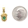 0.61ctw Natural Emerald Pendant with Diamond Accents 18K Gold back and size