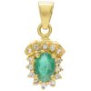 0.61ctw Natural Emerald Pendant with Diamond Accents 18K Gold front