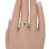 0.67ctw Cabochon Ruby Ring 14K Two-Tone Gold worn