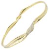 0.76ctw Ippolita Diamond Stardust Bangle Bracelet 18k Yellow Gold