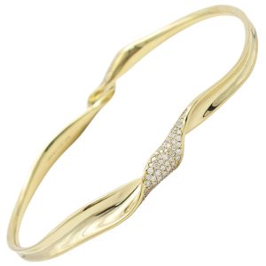 0.76ctw Ippolita Diamond Stardust Bangle Bracelet 18k Yellow Gold