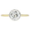 1.07ct H-I1 Round Diamond Bezel Set Engagement Ring 14K White & Yellow Gold