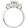 1.13ctw Circular Diamond Halo Mid-Century Engagement Ring 18k White Gold Profile