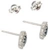 1.18ctw Sapphire Stud Earrings with Diamond Halo 14K White Gold side