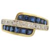 1.28ctw Princess-Cut Sapphire Off-Set Ring 18K Gold front