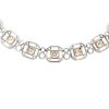 10.42ctw Asscher Cut Diamond Halo Necklace 18K White & Rose Gold Back