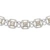 10.42ctw Asscher Cut Diamond Halo Necklace 18K White & Rose Gold