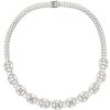 10.42ctw Asscher Cut Diamond Halo Necklace 18K White & Rose Gold Front