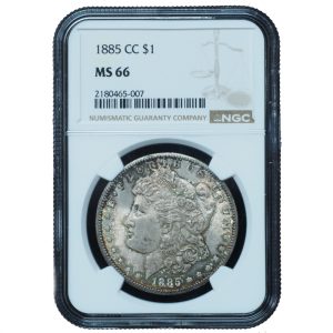 1885-CC Morgan Dollar MS66 NGC – Beautiful Original Toning, Carson City Gem