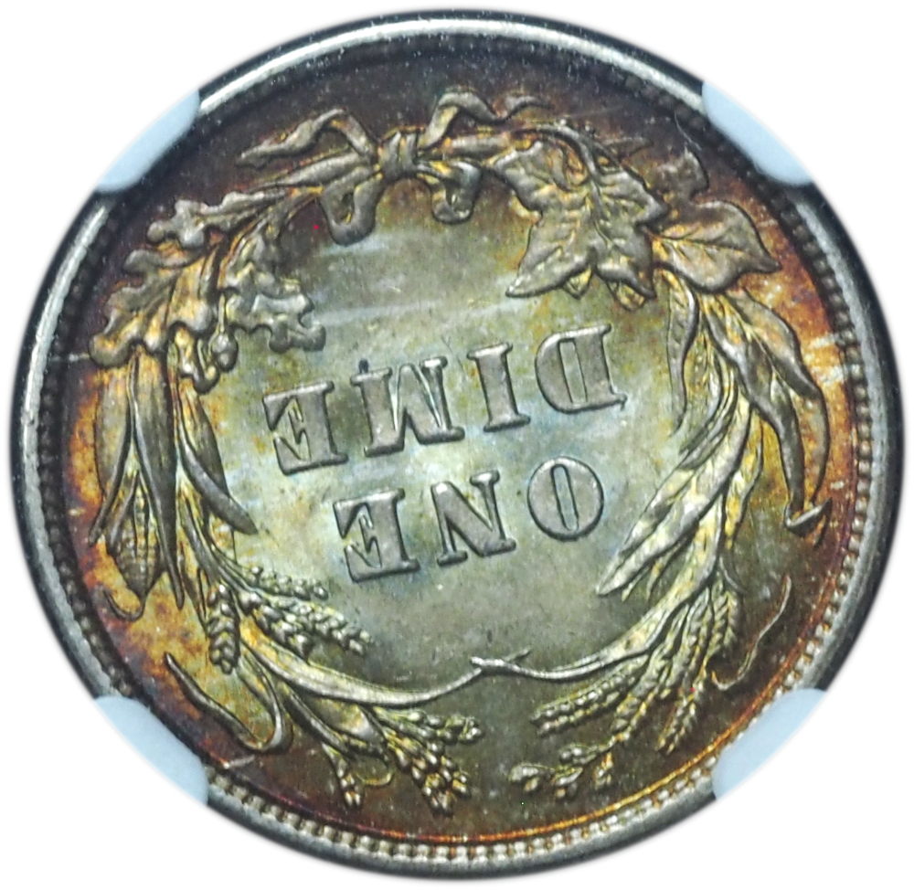 1913 Barber Dime MS66+ NGC Stunning Toning (3) 1913 Barber Dime MS66+ NGC