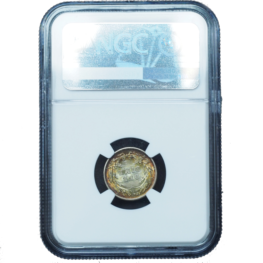 1913 Barber Dime MS66+ NGC Stunning Toning (4) 1920 Mercury Dime MS67FB NGC