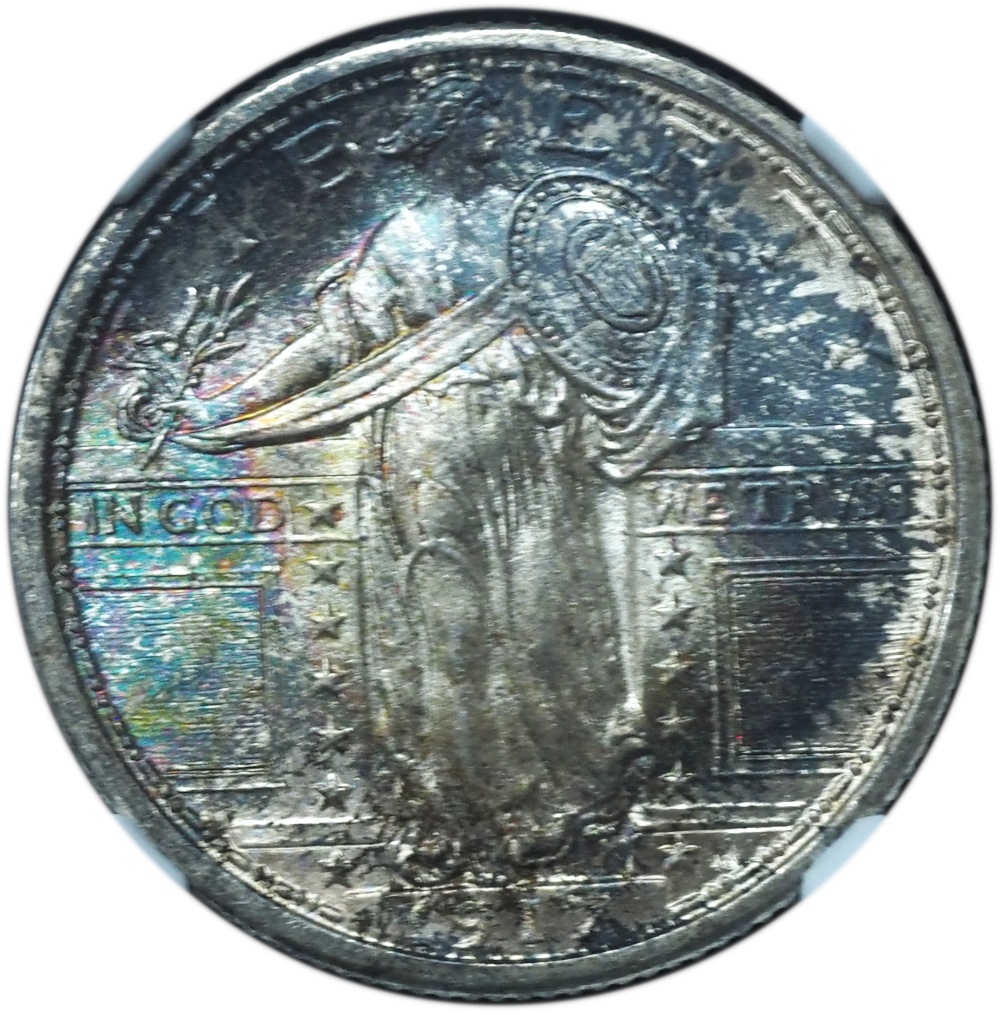 1917 Type 1 Standing Liberty Quarter MS65FH Beautiful Toning (2) 1917 Type 1 Standing Liberty Quarter MS65FH