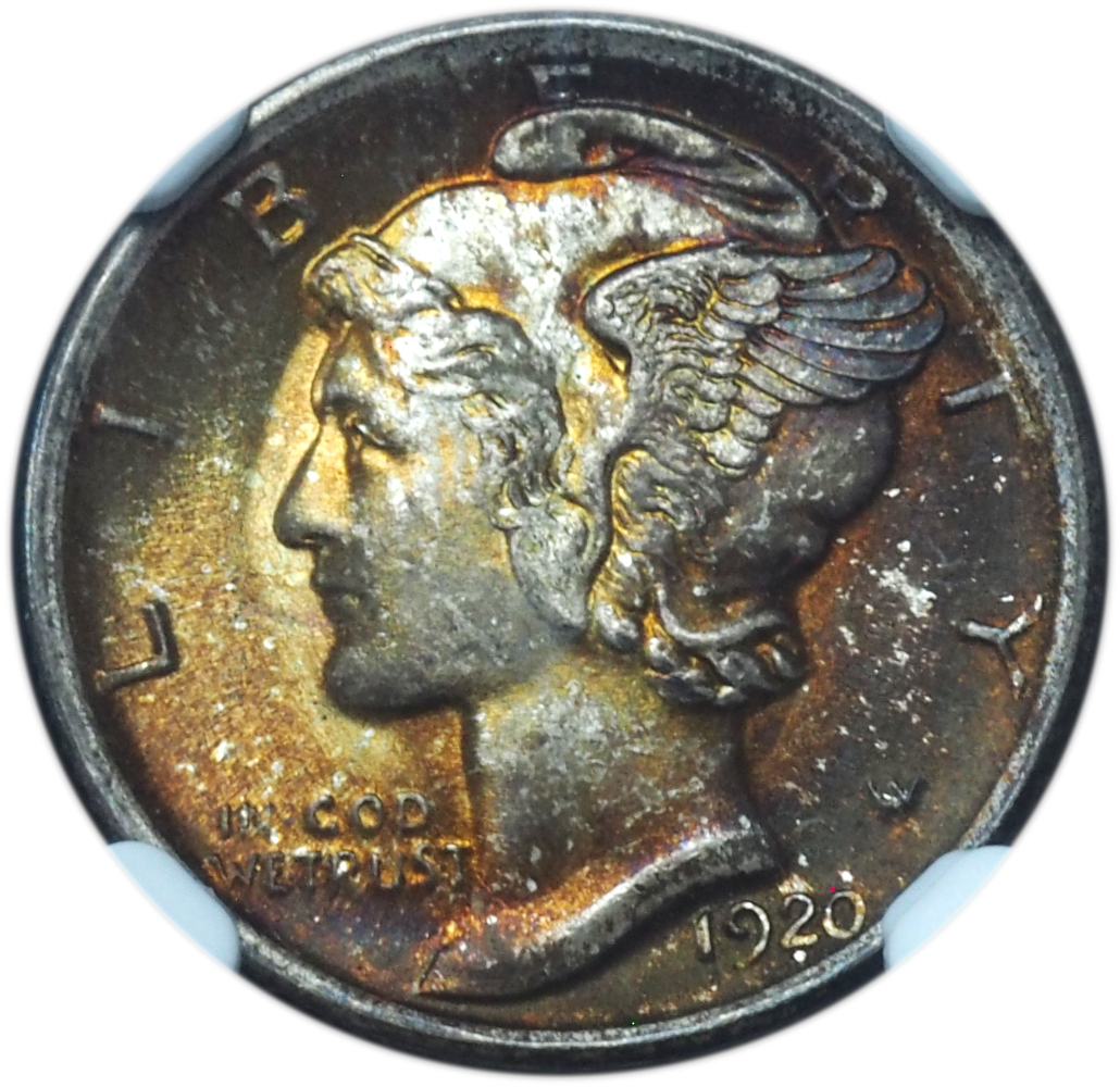 1920 Mercury Dime MS67FB NGS Beautifully Toned (2) 1920 Mercury Dime MS67FB NGC
