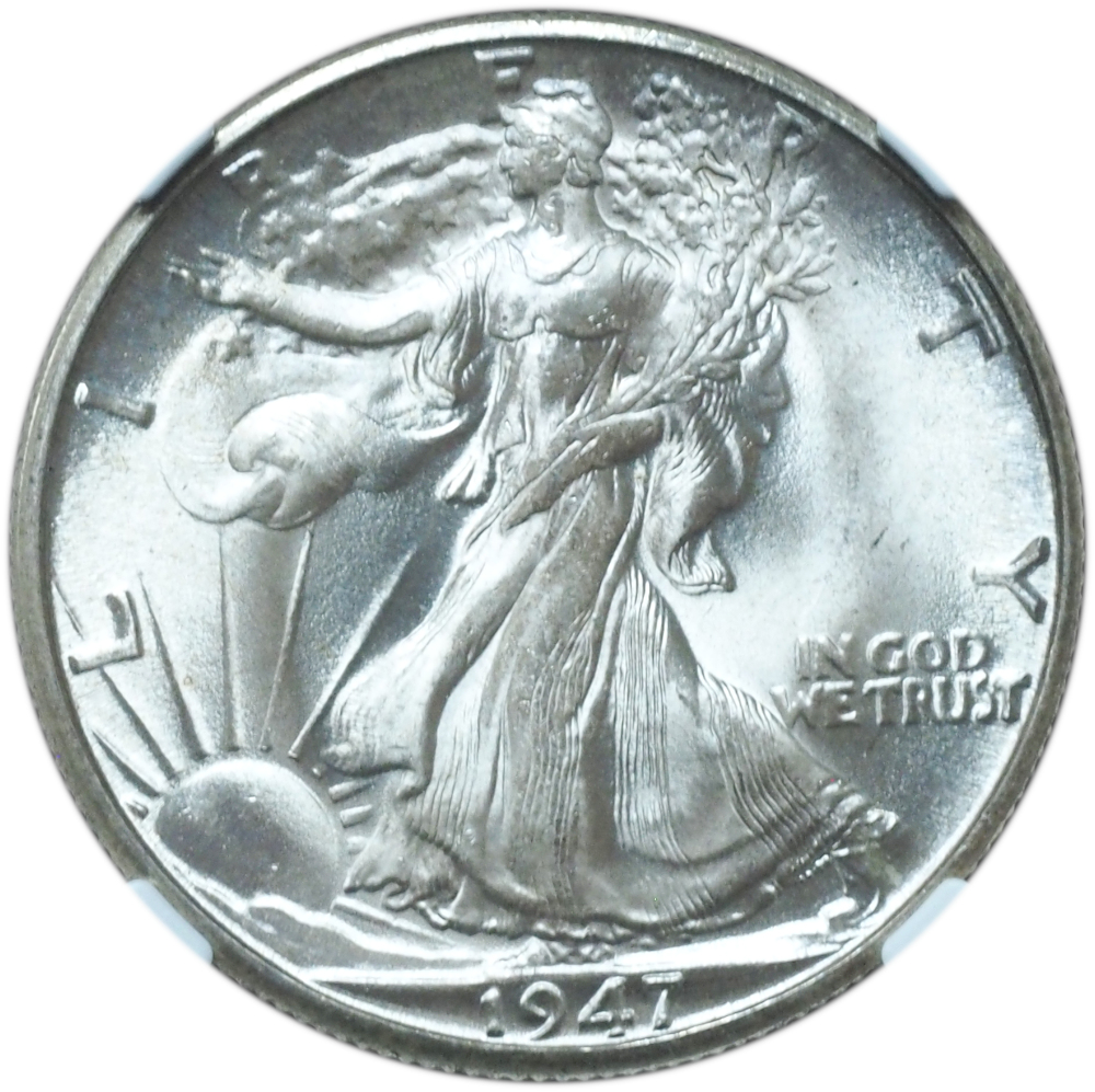 1947-D Walking Liberty Half Dollar MS66+ NGC – Blazing White Gem