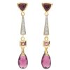 2.24ctw Tourmaline Dangle Earrings 14K Gold front