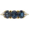 2.34ctw Sapphire Three-Stone Ring with Diamond Accents 18K Gold front