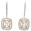 2.42ctw Cushion Diamond Double Halo Earring 14K White and Rose Gold Back