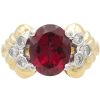 3.28ctw Rubellite Tourmaline Ring 14K Two-Tone Gold front