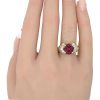 3.28ctw Rubellite Tourmaline Ring 14K Two-Tone Gold worn