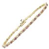 3.78ctw Ruby & Diamond Tennis Bracelet 14K