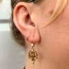 .34ctw Ruby & Diamond Victorian Revival Earring 18K Yellow Gold Modeled