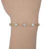 4.16ctw Oval Aquamarine Bracelet 10K Gold worn