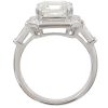 4.48ctw Asscher Cut Diamond Baguette Halo Engagement Ring 14K White Gold GIA Profile
