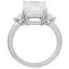 5.61ct Emerald & Cadillac Cut Three Stone Diamond Engagement Ring 14K White Gold GIA Certified Profile