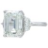 5.61ct Emerald & Cadillac Cut Three Stone Diamond Engagement Ring 14K White Gold GIA Certified Side