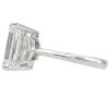 5.61ct Emerald & Cadillac Cut Three Stone Diamond Engagement Ring 14K White Gold GIA Certified side profile