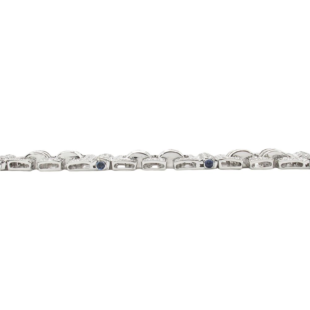 7.99ctw Diamond Art Deco Inspired Bracelet 18K White Gold Side 7.99ctw Diamond Art Deco Inspired Bracelet 18K White Gold Side