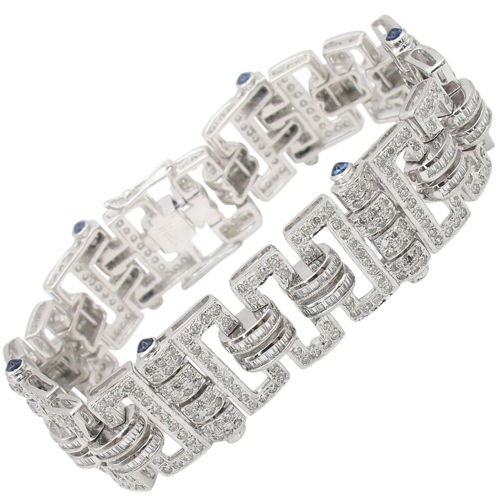 7.99ctw Diamond Art Deco Inspired Bracelet 18K