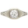 Art Deco 0.50ct Diamond Solitaire Ring 18K White Gold front