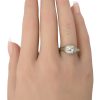 Art Deco 0.50ct Diamond Solitaire Ring 18K White Gold worn