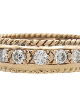 Art Deco Era 0.30ctw Diamond Band Ring 14K Rose Gold