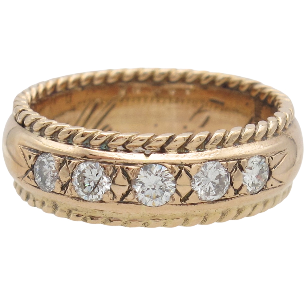 Art Deco Era 0.30ctw Diamond Band Ring 14K Rose Gold top Art Deco Era 0.30ctw Diamond Band Ring 14K Rose Gold top