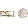 Art Deco Era Framed Bow Brooch 14K White Gold back and size