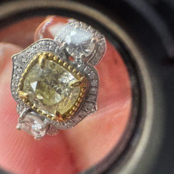 Engagement Ring inspection near St Pete at Arnold Jewelers